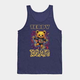 Teddy Bear Cool Techno Dancing Zombie Teddy Bear Tank Top